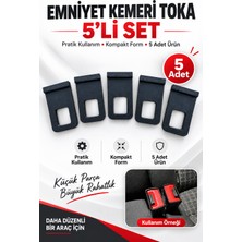 OZNIVA Emniyet Kemeri Koltuk Toka Aparatı 5'li Susturucu Ikaz Kesici Arka Koltuk Kemer Aparatı