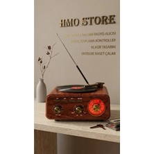 HMO Store Dekoratif Retro Ahşap Bluetooth Hoparlör - Klasik Am/fm Radyo