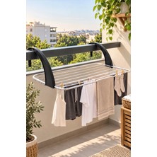 Bayev Dirsekli Balkon Çamaşır Kurutma Askısı Metal 55x105 cm Katlanabilir Kırmızı Renkli