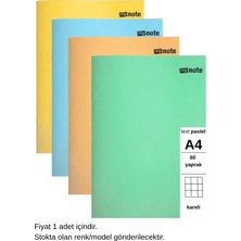 Mynote Text Pastel Defter A4 60 Yaprak Kareli 1 Adet