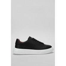 Lufian Tommy Erkek Deri Sneaker Ayakkabı Siyah