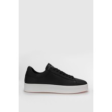 Lufian Anton Erkek Deri Sneaker Ayakkabı Siyah