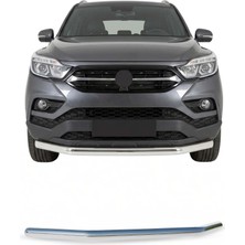 Omac Ssangyong Musso 2018-2026 Uyumlu Araca Özel Texas Ön Alt Koruma Ø76mm Krom