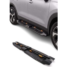 Omac Mitsubishi L200 2006-2015 Uyumlu Araca Özel Dakar LED V2 Yan Basamak Siyah