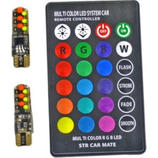 Carub 12V T10 Ampul Çakarlı Kumandalı RGB Yeni Nesil BR0400252