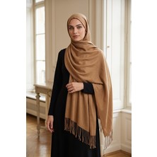 ECN Püsküllü Omuz Şalı Camel