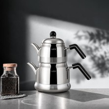 Nehir Lamia Midi Orta Boy Paslanmaz Çelik 1.00-1.60 Lt. Çaydanlık Takımı