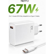 Neffo Type-C 67 Watt Turbo Hızlı Şarj Aleti Adaptör+Kablo(Set) 67W (Watt) Xiaomi Redmi Note 11/11PRO/12/12 PRO/13/13PRO Uyumlu