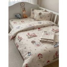 Erca Home Tekstil Ürünleri Bebek Lastikli Çarşaf ve Yastık Kılıflı Nevresim Takımı Pembe