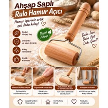 Tasarım Evi Ahşap Saplı Rulo Hamur Açıcı Merdane Pürüzsüz Oklava Pizza Börek Açma Silindir 19 cm