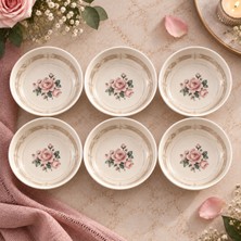 Sarkap Home 10 cm Çap, 3.2 cm Yükseklik 6'lı Maison De Fleur Desenli Dondurmalık ve Çerezlik