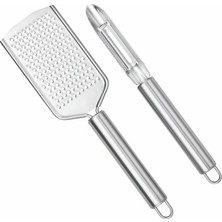 Happy Trend Çelik Mutfak Rende ve Sebze Soyacağı Seti, Ergonomik Saplı, Çok Amaçlı Dayanıklı Rende, Soyacak, Meyve, Sebze ve Peynir Için Uygun Mutfak Aleti Seti