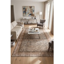 Artloop Istanbul Kahverengi Vintage Dokuma Tabanlı Şönil Halı Al 655