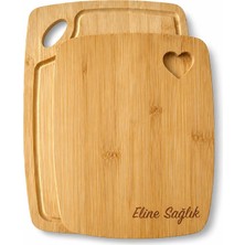 Happy Trend 2'li Bambu Kesme Tahtası Seti – 33X24 cm & 28X22 cm – Oluklu Büyük Boy – Meyve & Sebze Ayrımı – Doğal, Dayanıklı, Çok Amaçlı