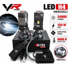 Teknoparts Vr Pro Ultra H4 Mercekli LED 120W 24000 Lümen