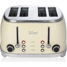 Happy Trend ZLN1214 60's Retro Ekmek Kızartma Makinesi -Krem- 4 Dilim Kapasite, 6 Kademeli Ayar, Donmuş Ekmek Çözme & Yeniden Isıtma Özelliği, 1500W