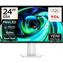 TCL 24G54 Ofis ve Çalışma Monitörü 24" 100Hz Fhd Mini LED Va Panel Ev, Okul ve Iş Ekranı (Hdmı+Vga, 400 Nits, Göz Koruma) (TCL Türkiye Garantili)