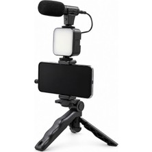 Gümrük Bey Ay-49 Video Making Kit – LED Işık, Tripod ve Mikrofon Seti