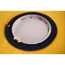 İpeknur Cooker Yuvarlak Kelebek Desenli Tepsi 25CM