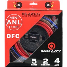 Reiss Audio RS-AWG47 4ga Ofc Profesyonel %100 Bakır Amfi Kablo Seti Yeni Seri