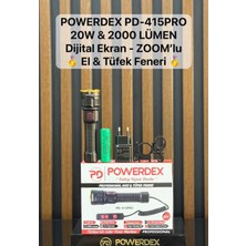 Powerdex PD-415PRO 20W & 2000 Lümen  W  Dijital Ekran - Zoom'lu El & Tüfek Feneri