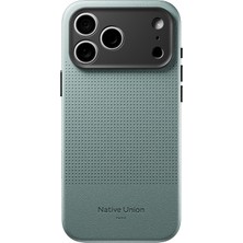 iPhone 18 Pro Max Kılıf M-Safe Uyumlu Deri Dokulu Native Union 2025 Active Serisi Kapak Yeşil