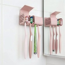 Enuia Kapaklı Hijyenik Kendinden Yapışkanlı Diş Fırçası Asacağı Askılığı Askılık Diş Fırçalık Banyo Organizer