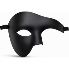 Vipfoni Siyah Yarım Erkek Maske – Phantom Parti & Balo Maskesi