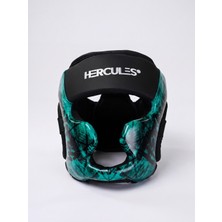 Hercules Fight Gear Kafa Koruyucu - Siyah Turkuaz - Boks, Mma, Kickboks