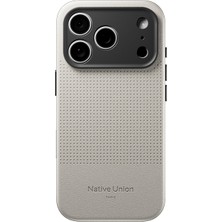 iPhone 18 Pro Kılıf M-Safe Uyumlu Deri Dokulu Native Union 2025 Active Serisi Kapak Beyaz
