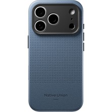 iPhone 18 Pro Kılıf M-Safe Uyumlu Deri Dokulu Native Union 2025 Active Serisi Kapak Lacivert