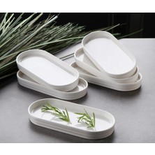 İpeknur Beyaz Tekli Oval Tabak 20X12X2,4 cm 1ADET