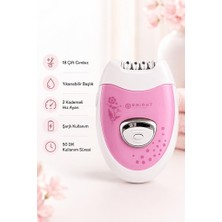 Bright Elegance BE-1196 Kablolu / Kablosuz Şarjlı 2 Kademe 18 Çift Cımbız Epilasyon Aleti Pembe