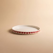 Karaca Sweetheart Kalp Detaylı Pasta Tabağı  21,5 cm Beyaz