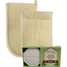 İpek Naturel Ipek Naturel Kabak Lifi Kese Çift Taraflı El Geçmeli  Spa Seti + Aloe Vera Sabunu Doğal Malzeme