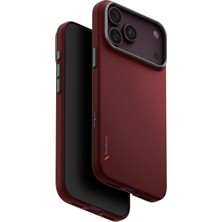 TeknoKapsül Uniq Apple iPhone 18 Pro Keva Edge Slim Aramid Magsafe Kapak - Bordo