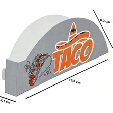 Tuli Taco Kutusu – Gri Tasarım – 100 Adetli Paket
