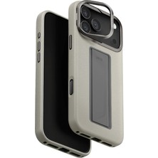 TeknoKapsül Uniq Apple iPhone 17 Pro Max Heldro Pro Magsafe Standlı Deri Kapak - Gri