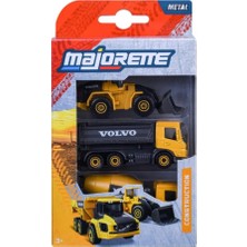 Majorette Volvo 3'lü Model Iş Makinası Seti 1 (Wheel Loader-Cement Mixer-Truck Dunper)