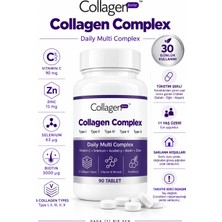 Collagen Forte Platinum Collagen Complex Tip 1,2,3,5 ve Tip 10 Kolajen, Biotin, Çinko, Selenyum, Vitamin C & Açai, 90 Tablet