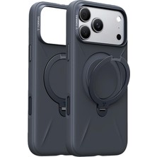 TeknoKapsül Torras Apple iPhone 18 Pro Max Ostand Q3 Silicone Standlı Magsafe Kapak - Siyah