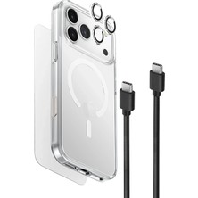 TeknoKapsül Uniq Apple iPhone 18 Pro Clearvue Essential (60W Kablo Dahil) Magsafe 4in1 Set Kapak - Şeffaf