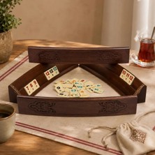Helena Wood Art Margin Oval Okey Takımı 106 Parça Doğal Ahşap ve Metal Döküm Taşlarla