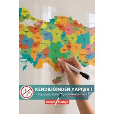 Pi Papers Şeffaf Renkli Türkiye Haritası, Yazılıp Silinebilir, Kendiliğinden Yapışan Türkiye Haritası- 56 x 100 cm