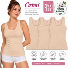 Unreal Un Real Özten Kadın Geniş Askılı Ribana %100 Pamuk Atlet 3’lü Paket