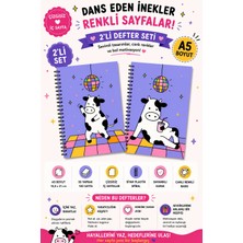 Zumio Disco Cow Koleksiyonu 2'li A5 Spiralli Defter Seti 50 Yaprak Çizgisiz Siyah Plastik Spiral