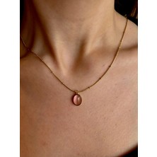 Veliza Pembe Taşlı Kolye