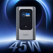 LinkTech PD37 Premium Mini Dijital Ekranlı 10000 Mah 45W Hızlı Şarj Powerbak