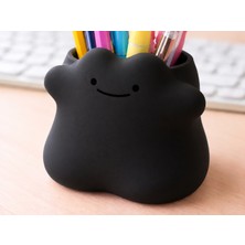 Cotton Soft 3D Baskı Gülen Bulut Kalemlik - Masaüstü Organizer - Siyah