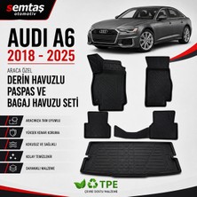 Audi A6 Sedan (C8) 2018  Araca Özel Derin Havuzlu Paspas ve Bagaj Havuzu Seti Semtaş